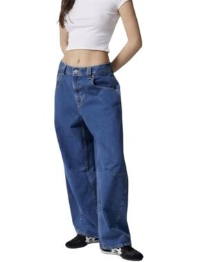 Urban Outfitters BDG RIH Mid-Rise Extreme Wide Leg Jeans Dark Wash Womens 29